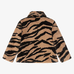 Zadig&Voltaire-Brown Zebra Faux Fur Jacket | Childrensalon Outlet