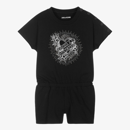 Zadig&Voltaire-Girls Black Cotton Playsuit | Childrensalon Outlet