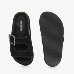 Zadig&Voltaire-Girls Black Leather Buckle Sandals | Childrensalon Outlet