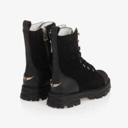 Zadig&Voltaire-Girls Black Leather Lace-Up Boots | Childrensalon Outlet