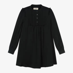Zadig&Voltaire-Girls Black Satin Pleated Dress | Childrensalon Outlet