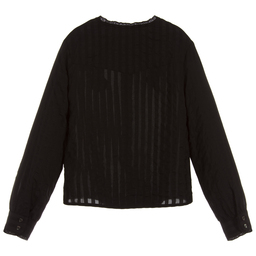 Zadig&Voltaire-Girls Black Silk Blouse  | Childrensalon Outlet