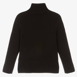 Zadig&Voltaire-Girls Black Wool Turtleneck Sweater | Childrensalon Outlet