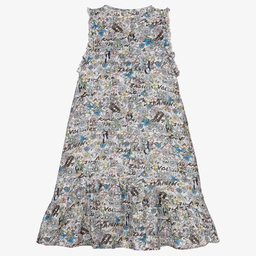 Zadig&Voltaire-Голубое платье из крепа в цветочек для девочек | Childrensalon Outlet