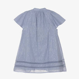 Zadig&Voltaire-Голубое хлопковое платье с серебристыми нитями | Childrensalon Outlet