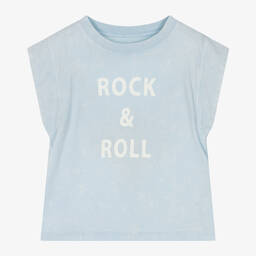 Zadig&Voltaire-Girls Blue Sleeveless Cotton T-Shirt | Childrensalon Outlet