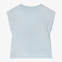 Zadig&Voltaire-Girls Blue Sleeveless Cotton T-Shirt | Childrensalon Outlet