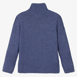 Zadig&Voltaire-Girls Blue Wool Turtleneck Sweater | Childrensalon Outlet