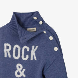 Zadig&Voltaire-Girls Blue Wool Turtleneck Sweater | Childrensalon Outlet