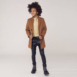 Zadig&Voltaire-Girls Brown Wool Coat | Childrensalon Outlet