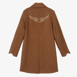 Zadig&Voltaire-Girls Brown Wool Coat | Childrensalon Outlet