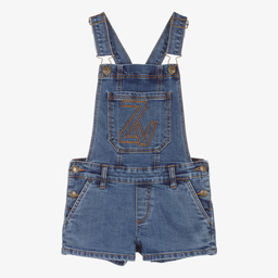 Zadig&Voltaire-Girls Denim Dungaree Shorts | Childrensalon Outlet