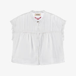 Zadig&Voltaire-بلوزة فوال بيضاء أنيقة للبنات | Childrensalon Outlet