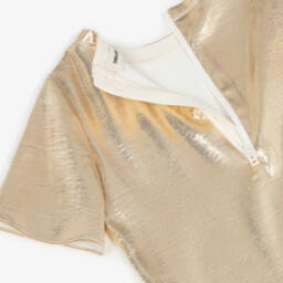 Zadig&Voltaire-فستان حفلات ذهبي براق للبنات | Childrensalon Outlet