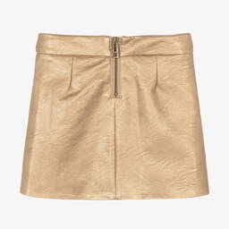 Zadig&Voltaire-Girls Gold Faux Leather Skirt | Childrensalon Outlet