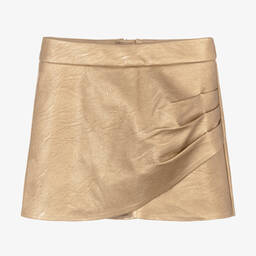 Zadig&Voltaire-Girls Gold Faux Leather Skirt | Childrensalon Outlet
