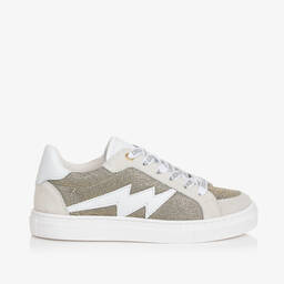 Zadig&Voltaire-Girls Gold & Silver Glitter Trainers | Childrensalon Outlet