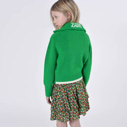 Zadig&Voltaire-Girls Green Knitted Zip-Up Top | Childrensalon Outlet
