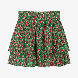 Zadig&Voltaire-Girls Green & Pink Floral Tiered Skirt | Childrensalon Outlet