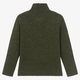 Zadig&Voltaire-Girls Green Wool Turtleneck Sweater | Childrensalon Outlet