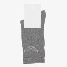 Zadig&Voltaire-جوارب للكاحل مزيج قطن محبوك لون رمادي للبنات | Childrensalon Outlet