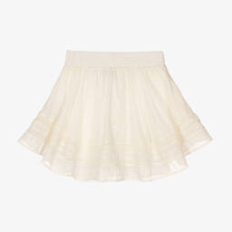 Zadig&Voltaire-Girls Ivory & Silver Cotton Skirt | Childrensalon Outlet