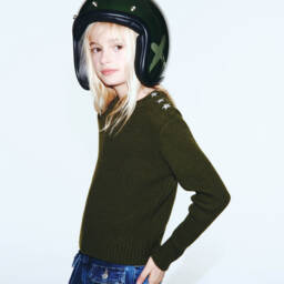 Zadig&Voltaire-بلوفر صوف محبوك لون أخضر للبنات | Childrensalon Outlet