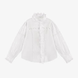 Zadig&Voltaire-Girls Lace Trim Ruffle Top | Childrensalon Outlet