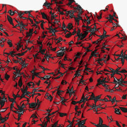 Zadig&Voltaire-Girls Long Sleeve Red Patterned Dress | Childrensalon Outlet