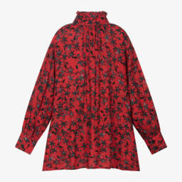 Zadig&Voltaire-Girls Long Sleeve Red Patterned Dress | Childrensalon Outlet
