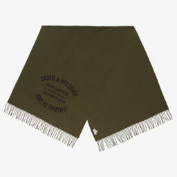 Zadig&Voltaire-Girls Olive Insignia Viscose Wrap | Childrensalon Outlet
