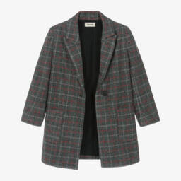 Zadig&Voltaire-Girls Plaid Wool Blend Coat | Childrensalon Outlet