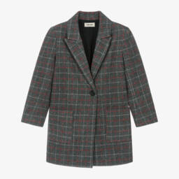 Zadig&Voltaire-Girls Plaid Wool Blend Coat | Childrensalon Outlet
