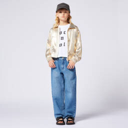 Zadig&Voltaire-جاكيت طيران ذهبي لامع للبنات | Childrensalon Outlet
