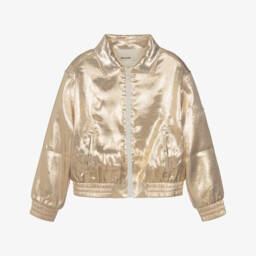 Zadig&Voltaire-جاكيت طيران ذهبي لامع للبنات | Childrensalon Outlet