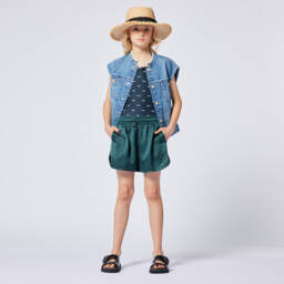 Zadig&Voltaire-شورت ساتان تركواز للبنات | Childrensalon Outlet