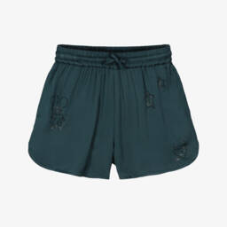 Zadig&Voltaire-شورت ساتان تركواز للبنات | Childrensalon Outlet