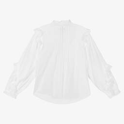Zadig&Voltaire-Белая хлопковая блузка с рюшами | Childrensalon Outlet