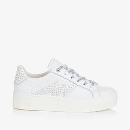Zadig&Voltaire- Girls White Leather Lace-Up Trainers | Childrensalon Outlet