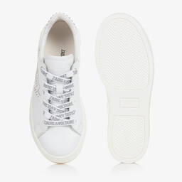 Zadig&Voltaire- Girls White Leather Lace-Up Trainers | Childrensalon Outlet