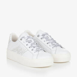 Zadig&Voltaire- Girls White Leather Lace-Up Trainers | Childrensalon Outlet