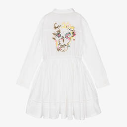 Zadig&Voltaire-Белое платье из органического хлопка с вышивкой | Childrensalon Outlet