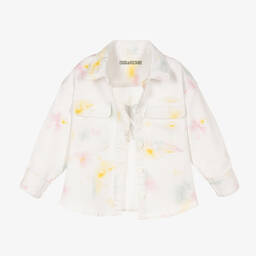 Zadig&Voltaire-جاكيت قطن دنيم لون أبيض للبنات | Childrensalon Outlet