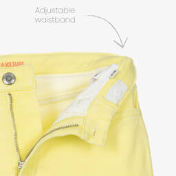 Zadig&Voltaire-Girls Yellow Denim High-Waisted Jeans | Childrensalon Outlet