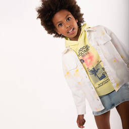 Zadig&Voltaire-Girls Yellow Logo Short Sleeved Hoodie | Childrensalon Outlet