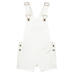 Zadig&Voltaire-Ivory Denim Dungaree Shorts | Childrensalon Outlet