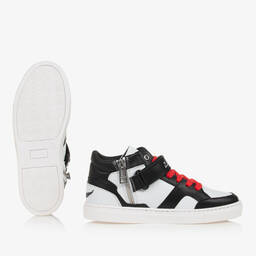 Zadig&Voltaire-Teen Black & White Leather High-Top Trainers | Childrensalon Outlet