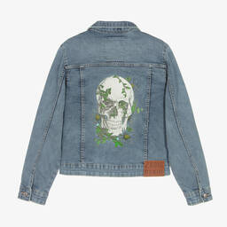 Zadig&Voltaire-Синяя джинсовая куртка с черепом | Childrensalon Outlet