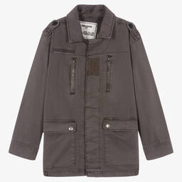 Zadig&Voltaire-Teen Boys Grey Embroidered Military Jacket | Childrensalon Outlet