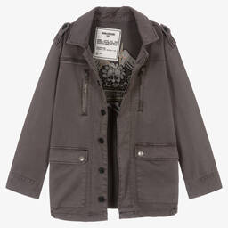 Zadig&Voltaire-Teen Boys Grey Embroidered Military Jacket | Childrensalon Outlet